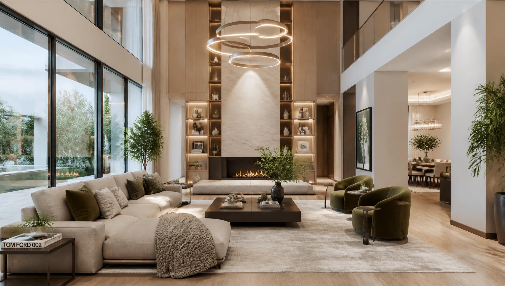 Luxurious clean living room interior